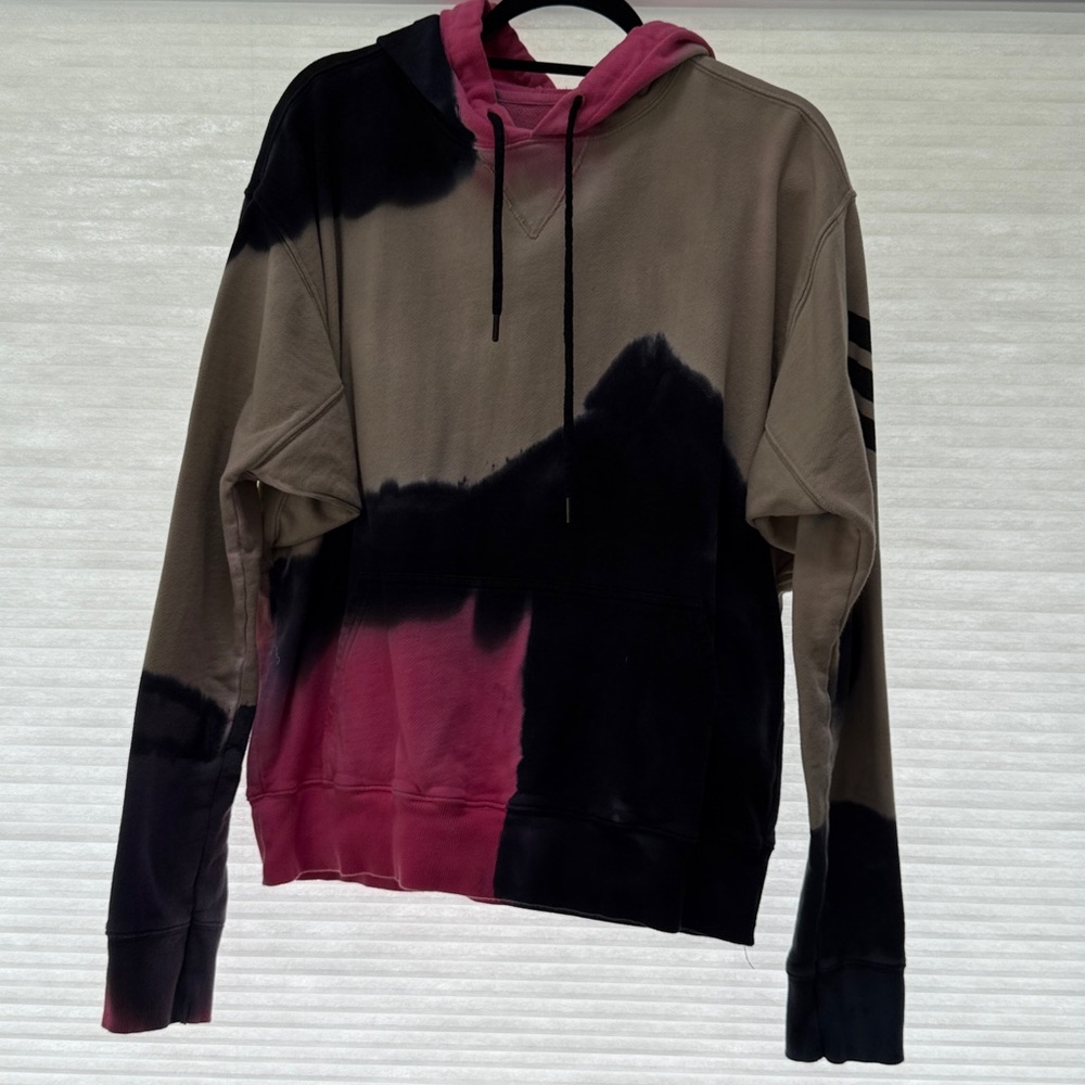 Zadig & Voltaire kahki, pink, black French terry sweatshirt w/ beaded butterfly